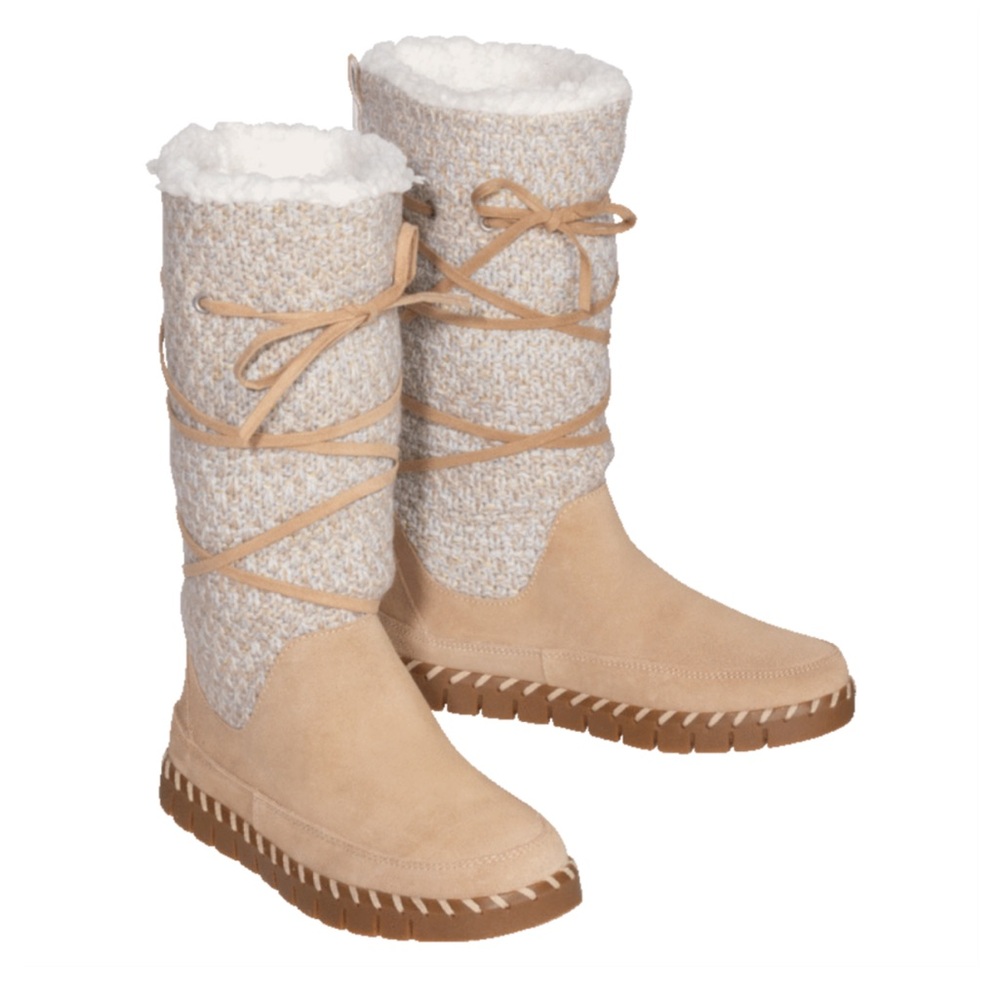 🔥NIB‼️ Stay Warm & Cozy in MUK LUKS Flexi New York Boots - Sand Color - size 7.5 - Picture 2 of 5